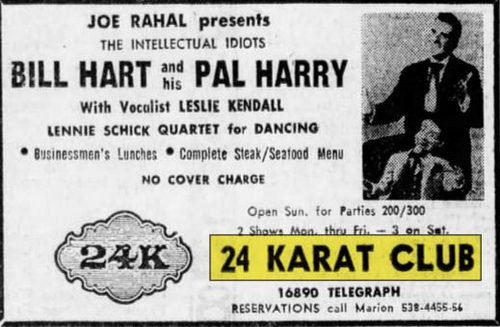 24 Karat Club (24 Carat Club) - Nov 26 1971 Ad (newer photo)